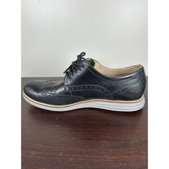 Cole Haan Original Grand Wingtip Oxfords Black Size 9.5 Mens C2640 Leather